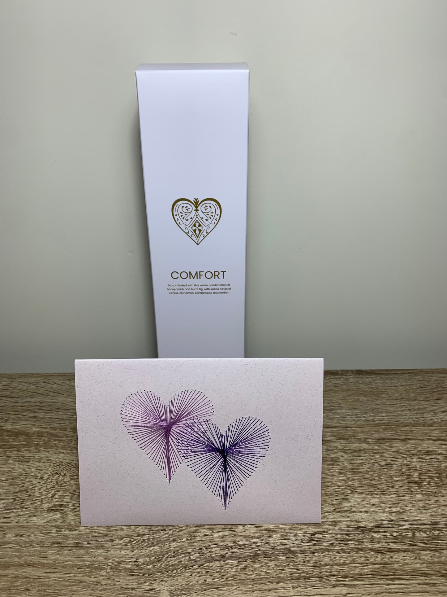 Handmade String Art Heart Card - Comfort
