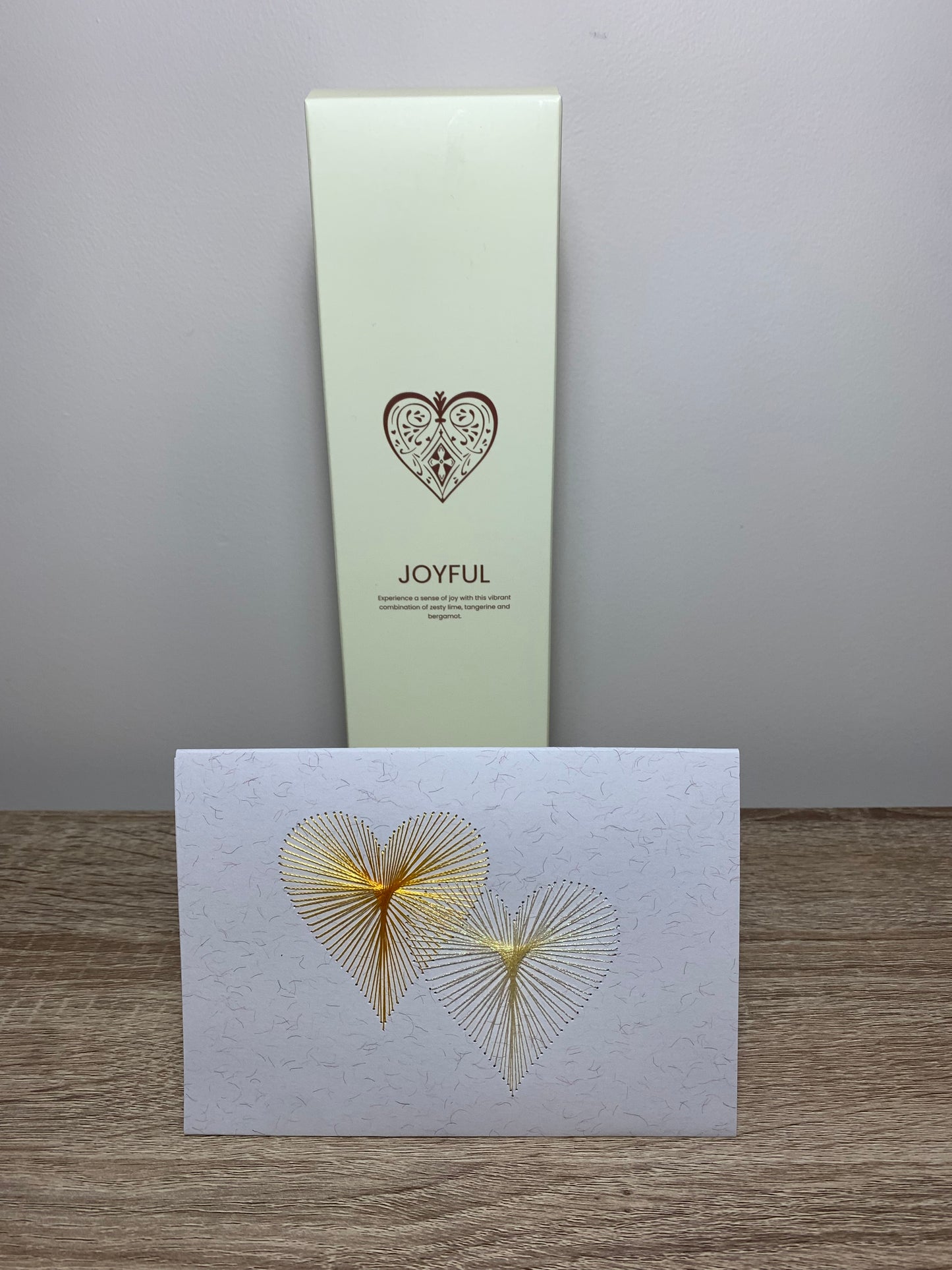 Handmade String Art Heart Card - Joyful