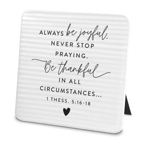 Ceramic White Plaque - Joyful