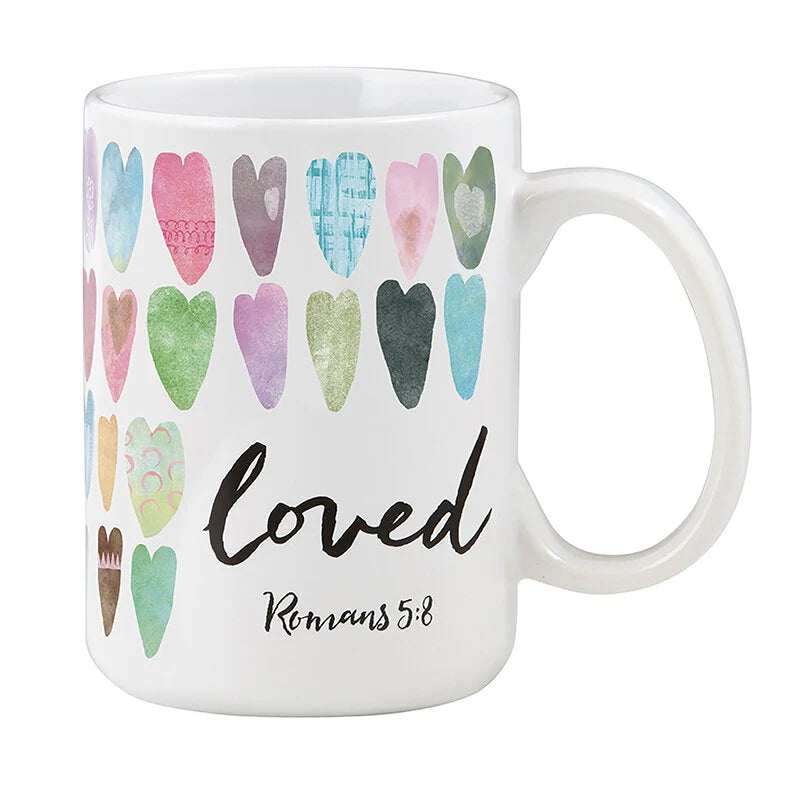 White Ceramic Coffee Mug - Loved