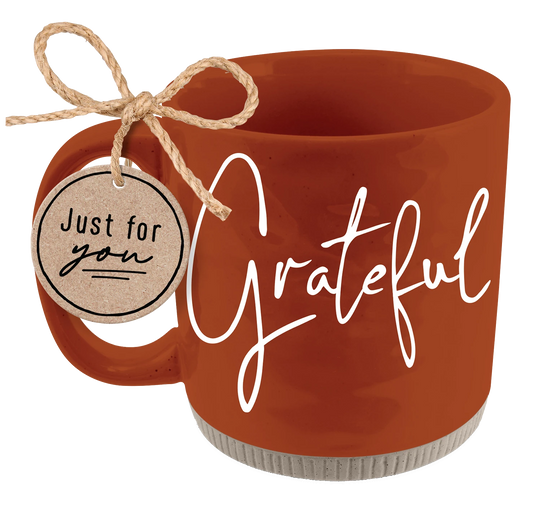 Grateful - Terracotta/White Ceramic Mug