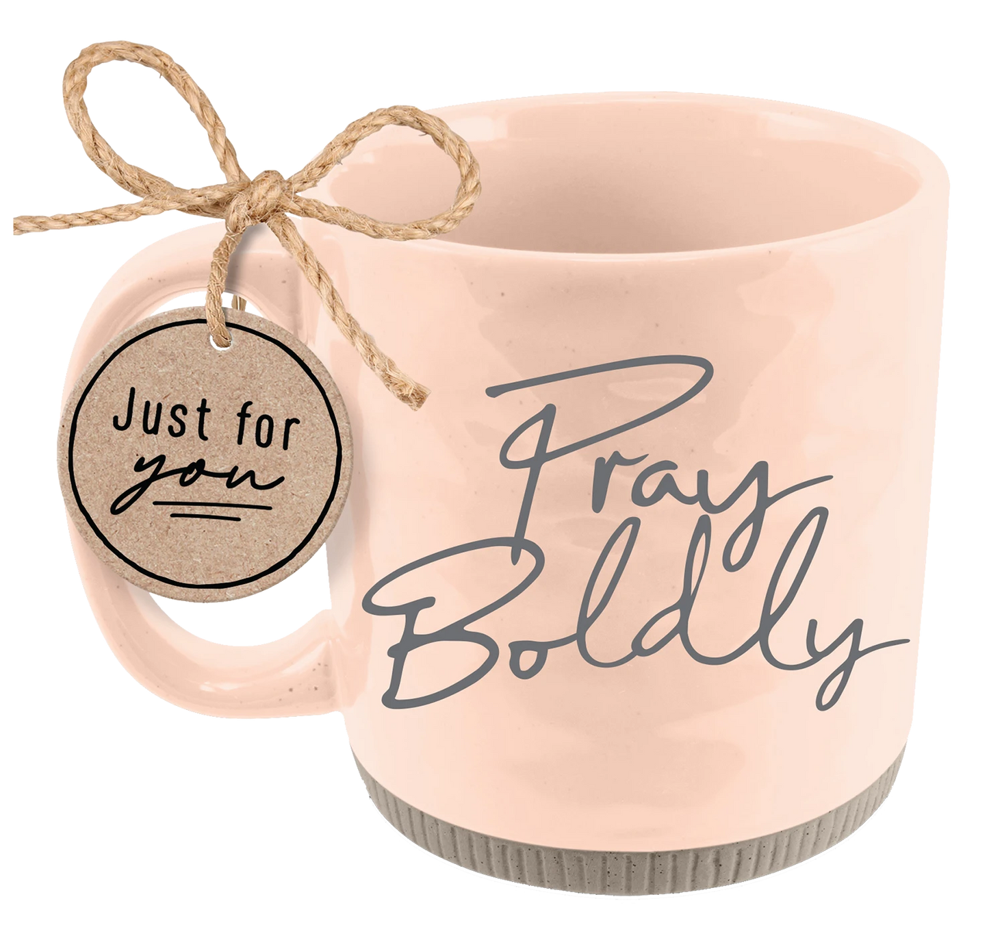 Pray Boldly - Pastel Apricot/White Ceramic Mug