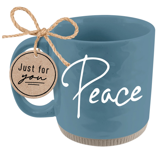 Peace - Sky Blue/White Ceramic Mug