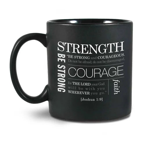 Simply Faith Strength - Black Ceramic Mug