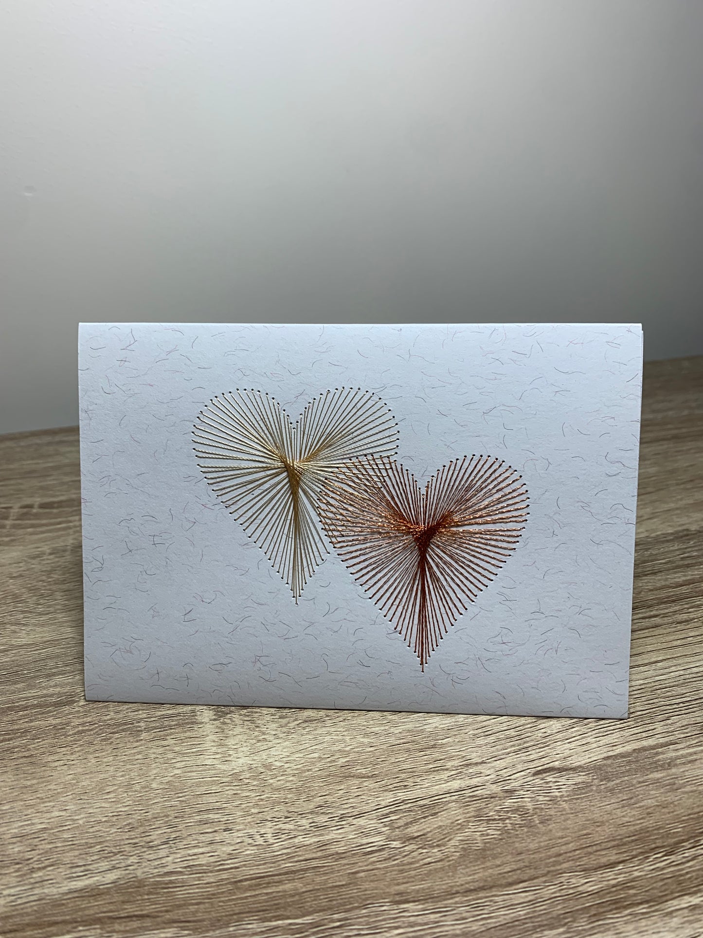Handmade String Art Heart Card - Blessed