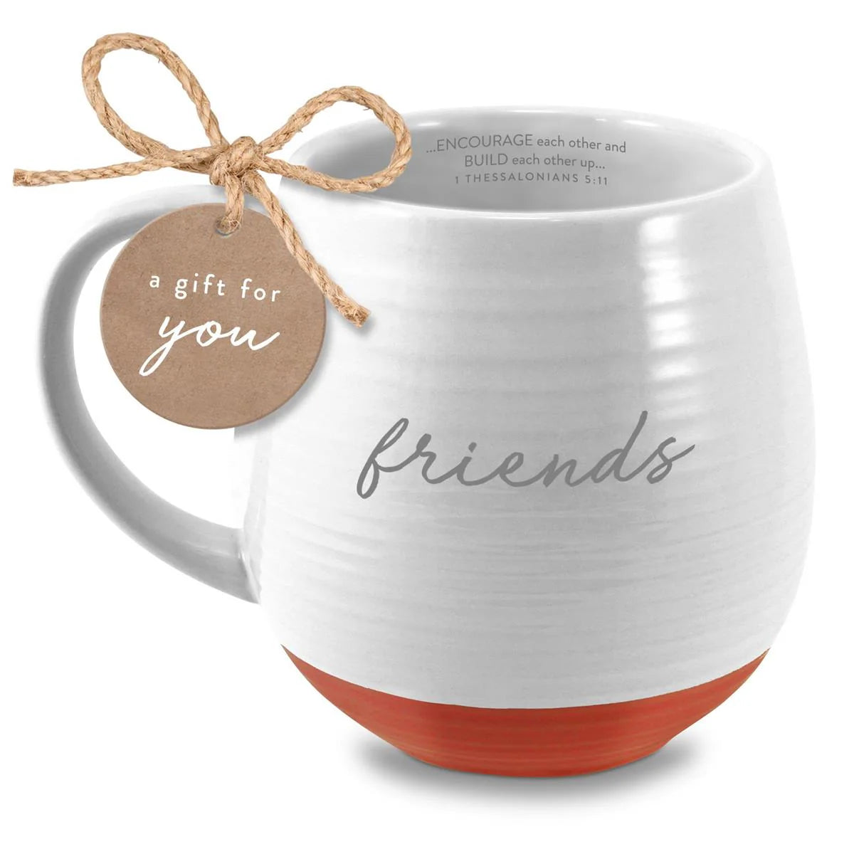 Ribbed Ceramic White Mug - Friends