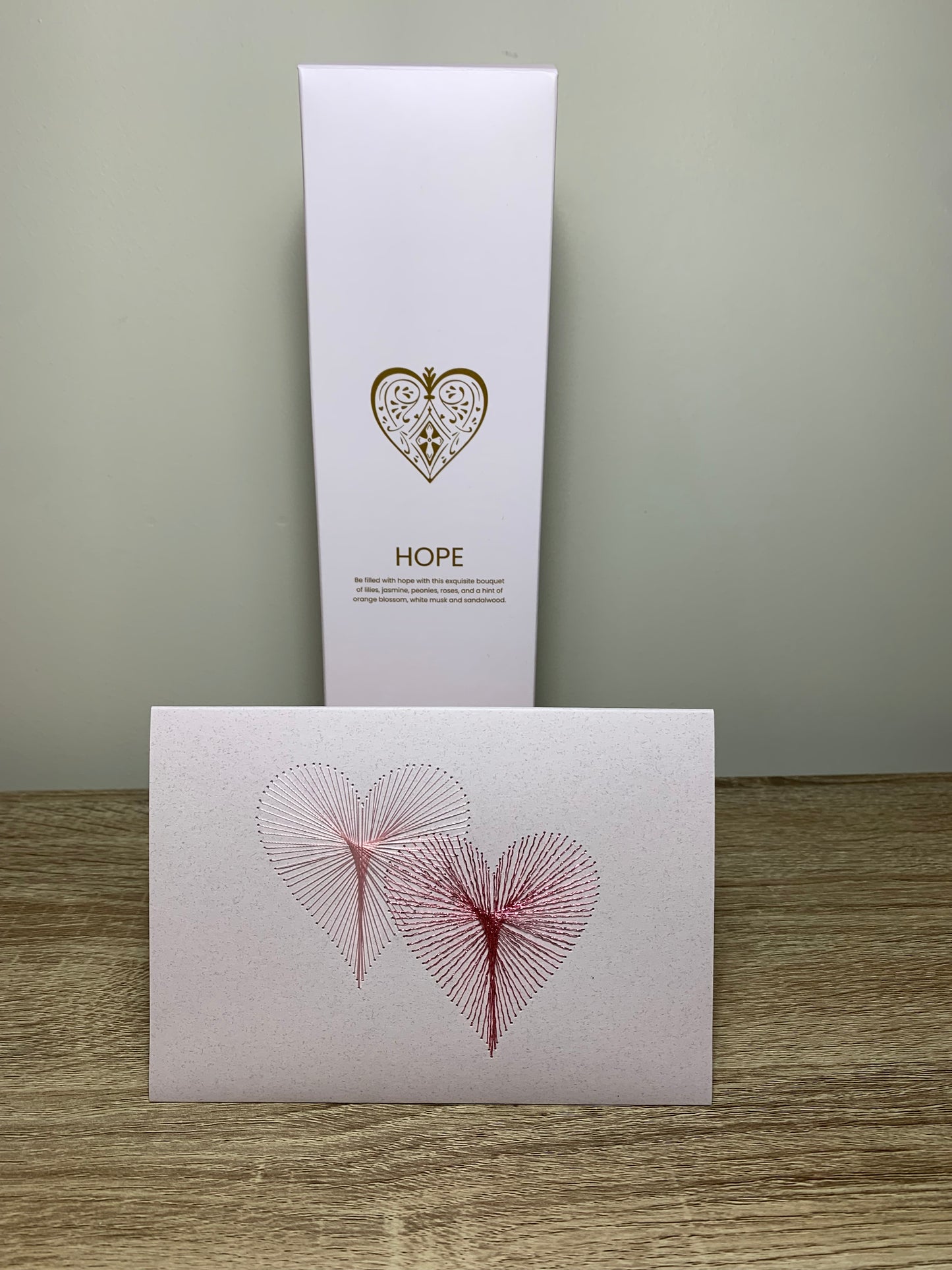 Handmade String Art Heart Card - Hope