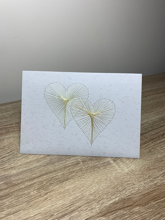 Handmade String Art Heart Card - Celebrate