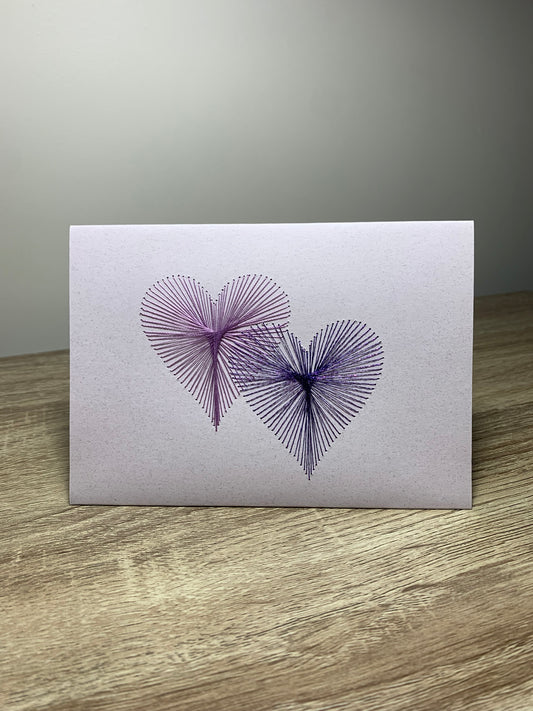 Handmade String Art Heart Card - Comfort