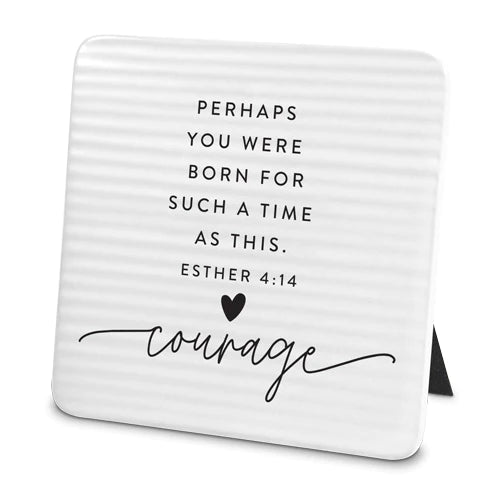 Ceramic White Plaque - Courage