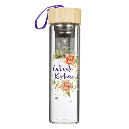 Cultivate Kindness - Glass Infuser Water Bottle