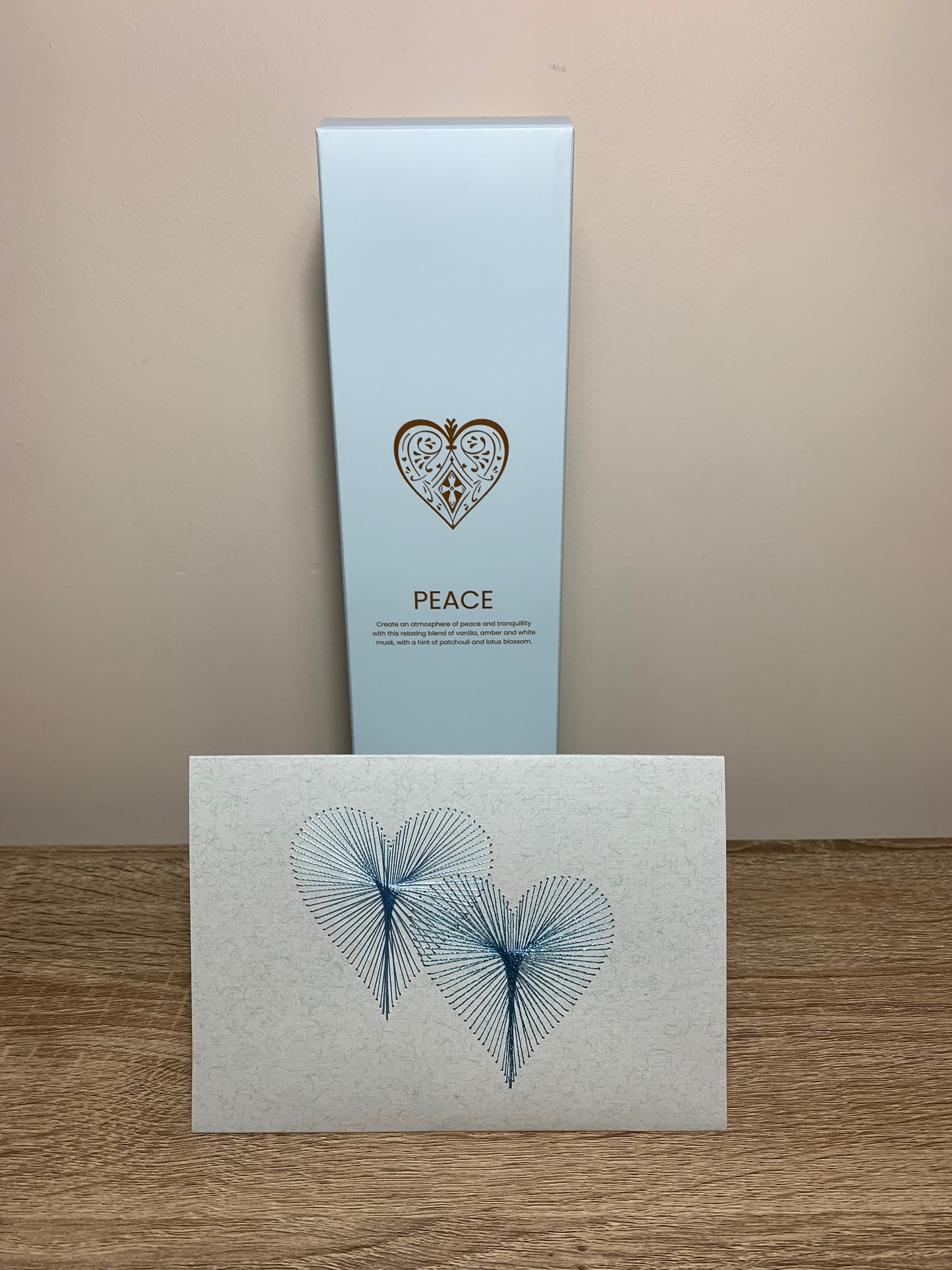 Handmade String Art Heart Card - Peace