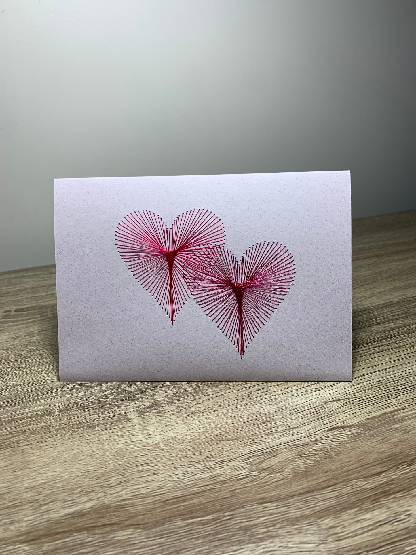 Handmade String Art Heart Card - Love