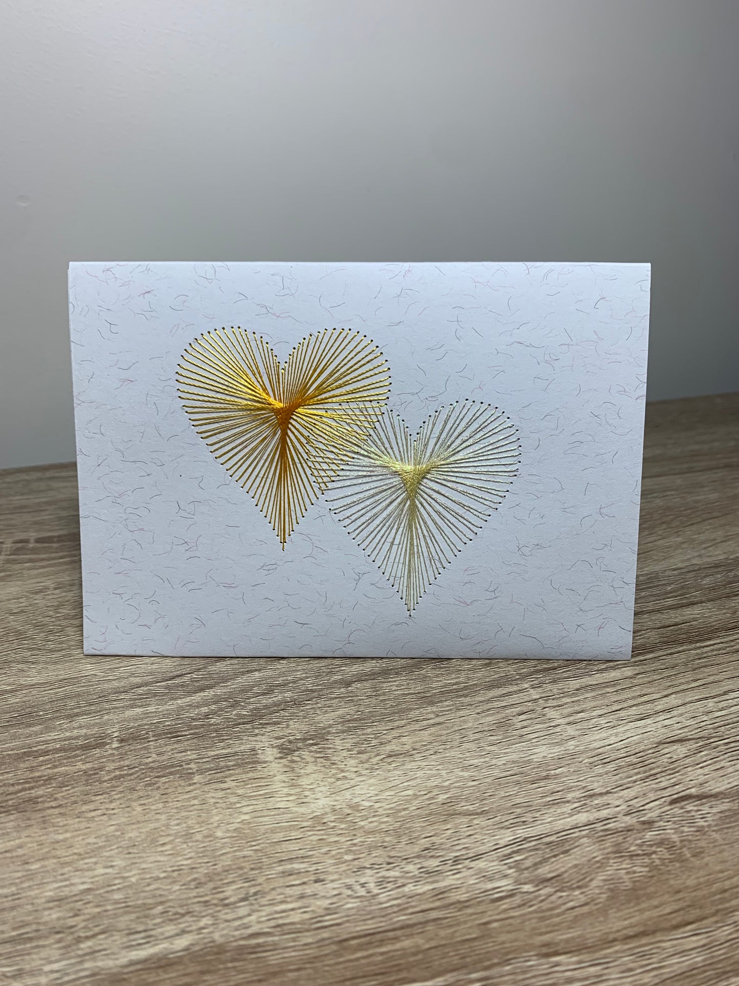 Handmade String Art Heart Card - Joyful