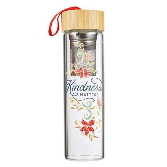 Kindness Matters - Glass Infuser Water Bottle